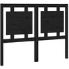 Image de vidaXL Tête de Lit Accessoire de Lit Meuble de Chambre à Coucher Tête de Cadre de Lit Double Intérieur Noir 125,5x4x100 cm Bois Massif de Pin