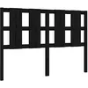 Image de vidaXL Tête de Lit Accessoire de Lit Meuble de Chambre à Coucher Tête de Cadre de Lit Double Intérieur Noir 125,5x4x100 cm Bois Massif de Pin