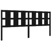 Image de vidaXL Tête de Lit Accessoire de Lit Meuble de Chambre à Coucher Tête de Cadre de Lit Double Intérieur Noir 205,5x4x100 cm Bois Massif de Pin