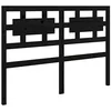 Image de vidaXL Tête de Lit Accessoire de Lit Meuble de Chambre à Coucher Tête de Cadre de Lit Double Intérieur Noir 125,5x4x100 cm Bois Massif de Pin