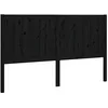 Image de vidaXL Tête de Lit Accessoire de Lit Double Meuble de Chambre à Coucher Tête de Cadre de Lit Intérieur Noir 125,5x4x100 cm Bois Massif de Pin