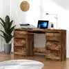 Image de vidaXL Bureau Chêne fumé 140x50x77 cm Bois d'ingénierie