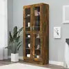 Image de vidaXL Armoire à vitrine Chêne fumé 82,5x30,5x185 cm Bois ingénierie