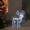 Image de Renne de Noël avec tête Mobile Blanc Froid 76x42x87 cm