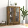 Image de vidaXL Armoire à vitrine Chêne fumé 82,5x30,5x115 cm Bois d'ingénierie