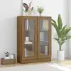 Image de vidaXL Armoire à vitrine Chêne brun 82,5x30,5x115cm Bois d'ingénierie