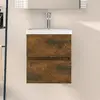 Image de vidaXL Armoire d'évier Chêne fumé 41x38,5x45 cm Bois d'ingénierie