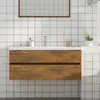 Image de vidaXL Armoire de lavabo Chêne fumé 100x38,5x45 cm Bois d'ingénierie