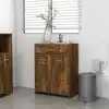 Image de vidaXL Armoire de bain Chêne fumé 60x33x80 cm Bois d'ingénierie