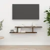 Image de vidaXL Étagère TV murale Chêne fumé 125x18x23 cm Bois d'ingénierie