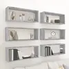 Image de vidaXL Étagères murales cube 6 pcs Sonoma gris 60x15x23 cm Bois