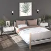 Image de vidaXL Tables de chevet murales 2 pcs Blanc brillant