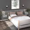 Image de vidaXL Tables de chevet murales 2 pcs Gris béton