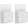 Image de vidaXL 2X Tables de Chevet Murales Armoires de Chevet Suspendues Tables de Nuit Flottantes Armoires de Lit Meuble de Chambre Blanc