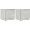 Image de vidaXL 2X Tables de Chevet Tables de Nuit Armoires de Chevet Armoires de Lit avec Rangement Chambre à Coucher Intérieur Gris Béton 40x39x40 cm