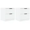 Image de vidaXL 2X Tables de Chevet Tables de Nuit Armoires de Chevet Armoires de Lit avec Rangement Chambre à Coucher Intérieur Blanc Bois d'Ingénierie