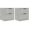 Image de vidaXL Comodini 2pz Grigio Cemento in Legno Multistrato