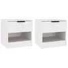 Image de Tables de chevet 2 pcs Blanc Bois d ingénierie