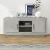 Image de vidaXL Meuble TV gris béton 102x35x45 cm bois d'ingénierie