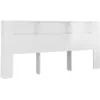 Image de vidaXL Armoire de Tête de Lit Murale Meuble de Chambre à Coucher Tête de Lit avec Rangement Accessoire de Lit Blanc Brillant 220x18,5x104,5 cm
