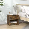 Image de vidaXL Table de chevet Chêne fumé Bois d'ingénierie