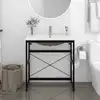 Image de vidaXL Cadre de lavabo de salle de bain vasque à encastrer Noir Fer