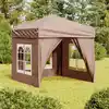 Image de vidaXL Tente de réception pliable avec parois Taupe 2x2 m
