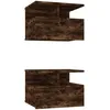Image de vidaXL 2X Tables de Chevet Flottantes Murales Tables de Nuit Armoires de Chevet Armoires de Lit Meubles de Chambre Intérieur Chêne Fumé 40x31x27 cm