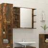 Image de vidaXL Armoire à miroir de salle de bain Chêne fumé 80x20,5x64 cm Bois