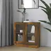 Image de vidaXL Armoire à vitrine Chêne fumé 82,5x30,5x80 cm Bois d'ingénierie