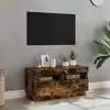 Image de vidaXL Meuble TV avec lumières LED chêne fumé 80x35x40 cm