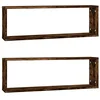 Image de Étagères murales cubiques 2 pcs Chêne fumé 80x15x26,5 cm