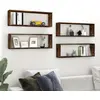 Image de vidaXL Étagères murales cubiques 4 pcs Chêne fumé 80x15x26,5 cm
