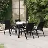 Image de vidaXL Ensemble à manger de jardin 5 pcs Noir