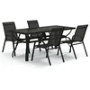 Image de vidaXL Ensemble de Salle à Manger de Jardin 5 pcs Mobilier à Dîner d'Extérieur Table et Chaises de Repas de Patio Meubles de Terrasse Noir