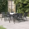 Image de vidaXL Ensemble à manger de jardin 7 pcs Gris et noir