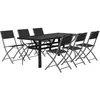 Image de Ensemble à manger de jardin 7 pcs Gris et noir