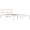 Image de vidaXL Cadre de Lit Cadre à Lattes sur Pied Lit Adulte Sommier à Lattes Meuble de Chambre à Coucher Lit Double 140x190 cm Blanc Bois de Pin Massif