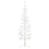 Image de Demi sapin de Noël artificiel mince avec support Blanc 120 cm