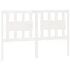Image de vidaXL Tête de Lit Accessoire de Lit Double Meuble de Chambre à Coucher Tête de Cadre de Lit Intérieur Blanc 125,5x4x100 cm Bois Massif de Pin