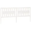 Image de vidaXL Tête de Lit Accessoire de Lit Double Meuble de Chambre à Coucher Tête de Cadre de Lit Intérieur Blanc 205,5x4x100 cm Bois Massif de Pin