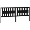 Image de vidaXL Tête de Lit Accessoire de Lit Double Meuble de Chambre à Coucher Tête de Cadre de Lit Intérieur Noir 205,5x4x100 cm Bois Massif de Pin