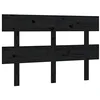 Image de vidaXL Tête de Lit Meuble de Chambre à Coucher Accessoire de Lit Double Tête de Cadre de Lit Intérieur Noir 124x3x81 cm Bois Massif de Pin