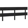 Image de vidaXL Tête de Lit Meuble de Chambre à Coucher Accessoire de Lit Double Tête de Cadre de Lit Intérieur Noir 184x3x81 cm Bois Massif de Pin
