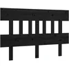 Image de vidaXL Tête de Lit Meuble de Chambre à Coucher Tête de Cadre de Lit Accessoire de Lit Double Intérieur Noir 143,5x3x81 cm Bois Massif de Pin
