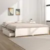 Image de vidaXL Cadre de lit sans matelas avec tiroirs blanc