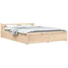 Image de vidaXL Cadre de Lit avec Tiroirs Sommier à Lattes Lit Adulte Double Cadre à Lattes sur Pied Chambre à Coucher Maison Intérieur 140x190 cm