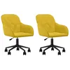 Image de vidaXL Lot de 2 Chaises Pivotantes à Manger, Sièges à Dîner, Chaises de Repas, Meubles de de Salle à Manger Cuisine Maison Intérieur, Jaune Velours