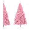 Image de Demi sapin de Noël artificiel avec support Rose 240 cm PVC