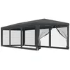 Image de vidaXL Tente de Fête avec 8 Parois Latérales en Maille Belvédère Chapiteau Pavillon Tonnelle Tente de Réception Jardin Terrasse Anthracite 3x9 m